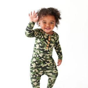 Posh Peanut Camouflage Baby Romper